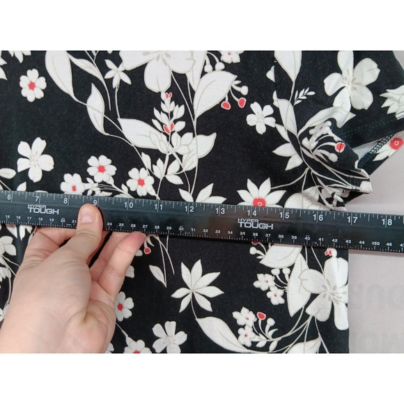 J. Jill Wearever Collection Dress Womens Size XS Button Down Pleated Back Floral - Picture 9 of 16